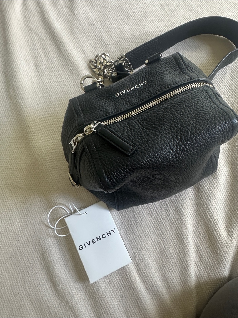Givenchy Black mini Pandora Crossbody Sling with Silver Hardware